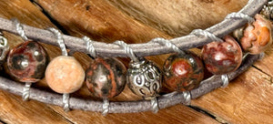 BB24 Multicolor jasper double-wrap bracelet