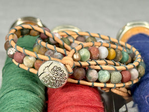 BB26 Matte multicolor double-wrap bracelet