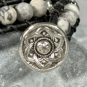 BB31 Grey and black double-wrap bracelet