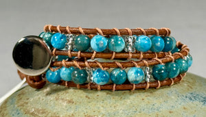 BB32 Teal double-wrap bracelet