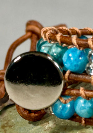 BB32 Teal double-wrap bracelet