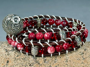 BB34 Red and black double-wrap bracelet