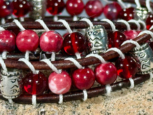 BB34 Red and black double-wrap bracelet