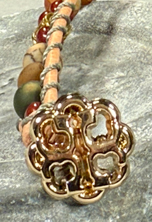 BB5 Matte jasper and gold  double-wrap bracelet