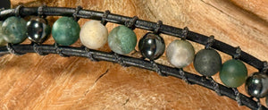BB6 Matte jasper and hematite double-wrap bracelet
