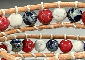 BB8 Red, white, and blue double-wrap bracelet