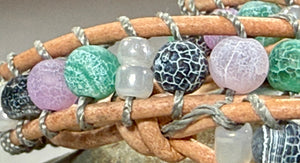 BB9 Purple, green, and blue double-wrap bracelet