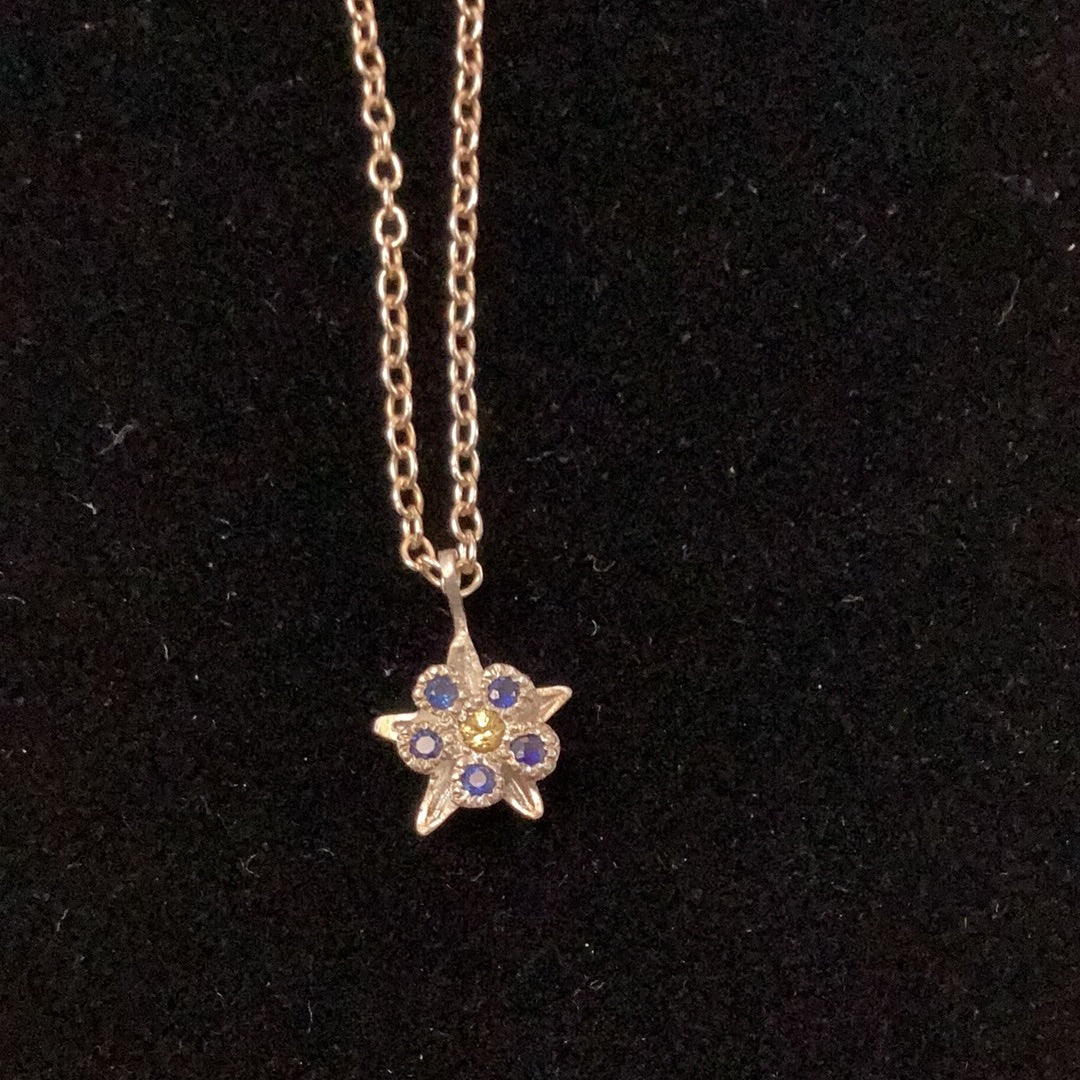 Necklace Sapphire Flower