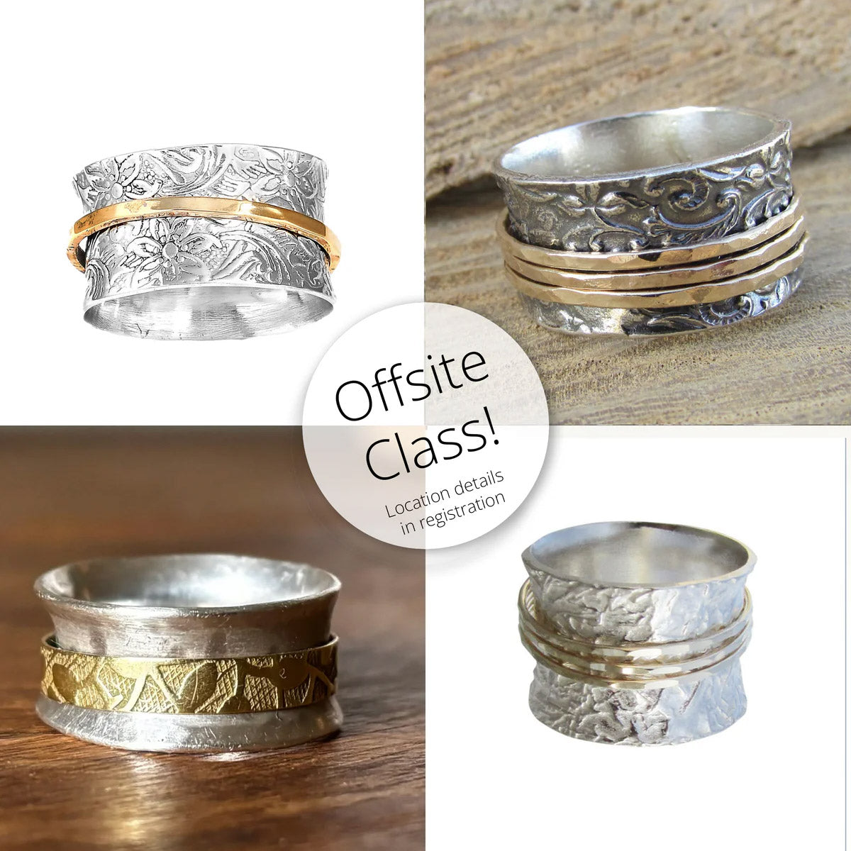 Private Offsite Spinner Rings - Metalsmithing 102 Art Class Fri. 5.15.26 @ 5P
