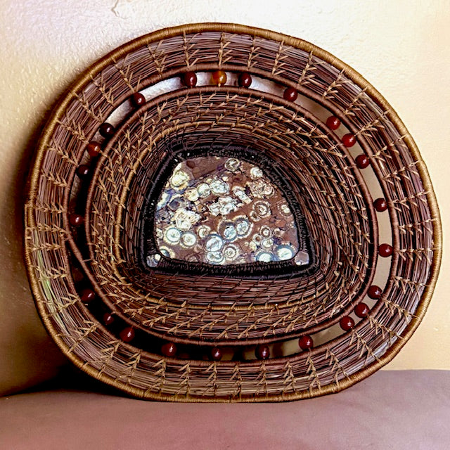 Bird's Eye Rhyolite Pine Needle Basket--Elizabeth Hotel