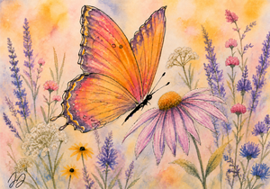 Bloom and Flutter-Summer Garden Mixed Media Art Class Fri. 9.25.26 @ 2:00PM