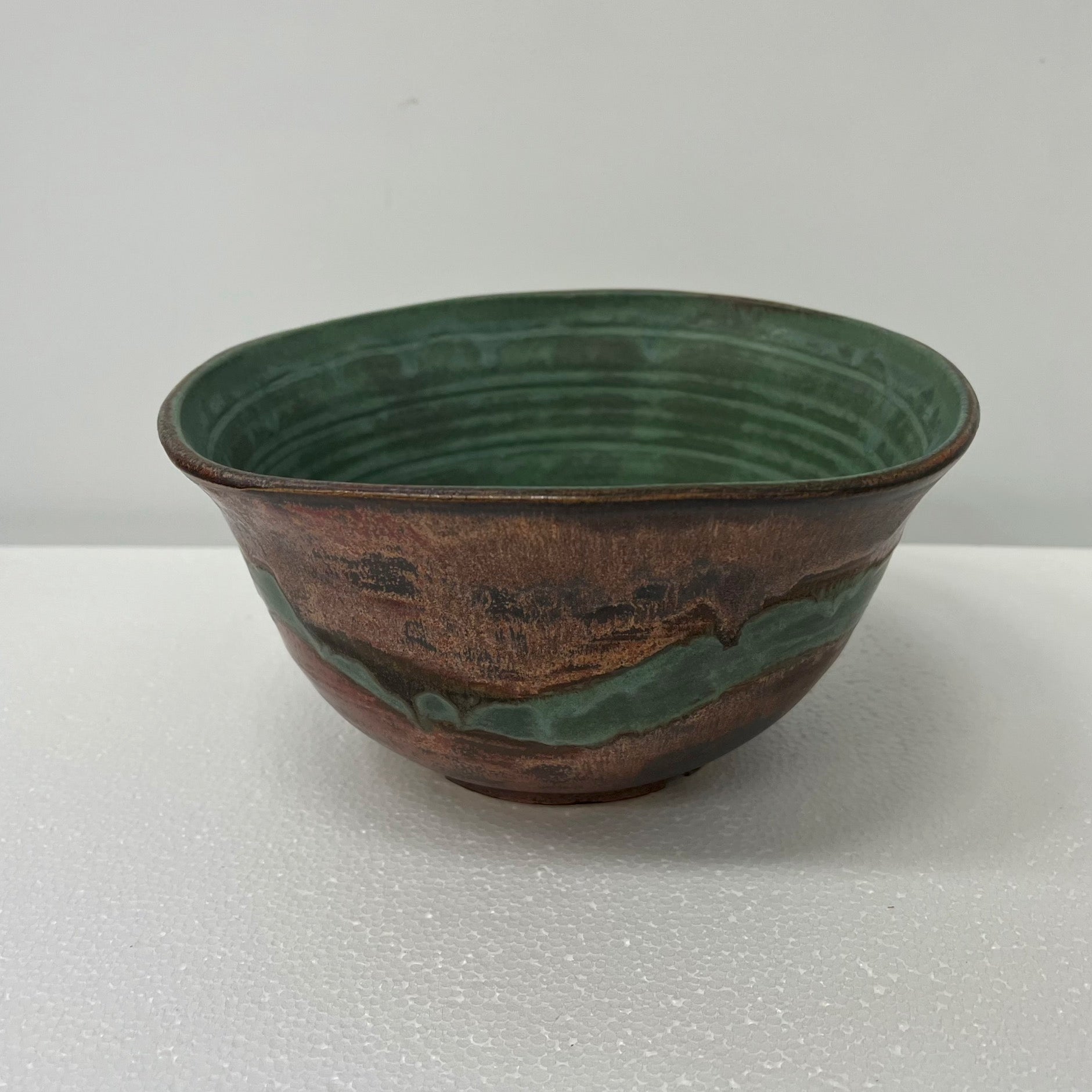 Bowl 7.5x3.75 green-copper