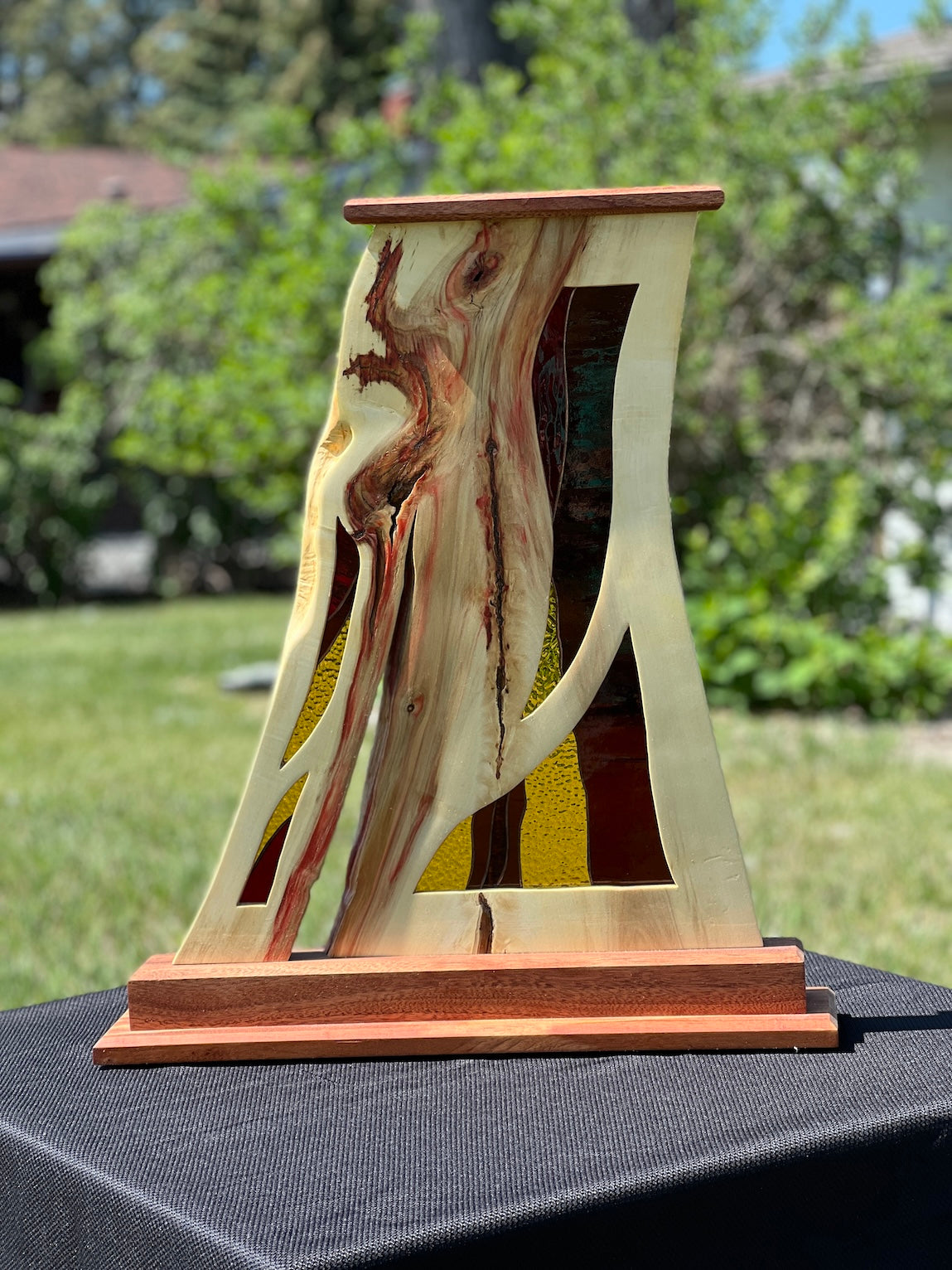 Box Elder Wood & Glass Sculpture