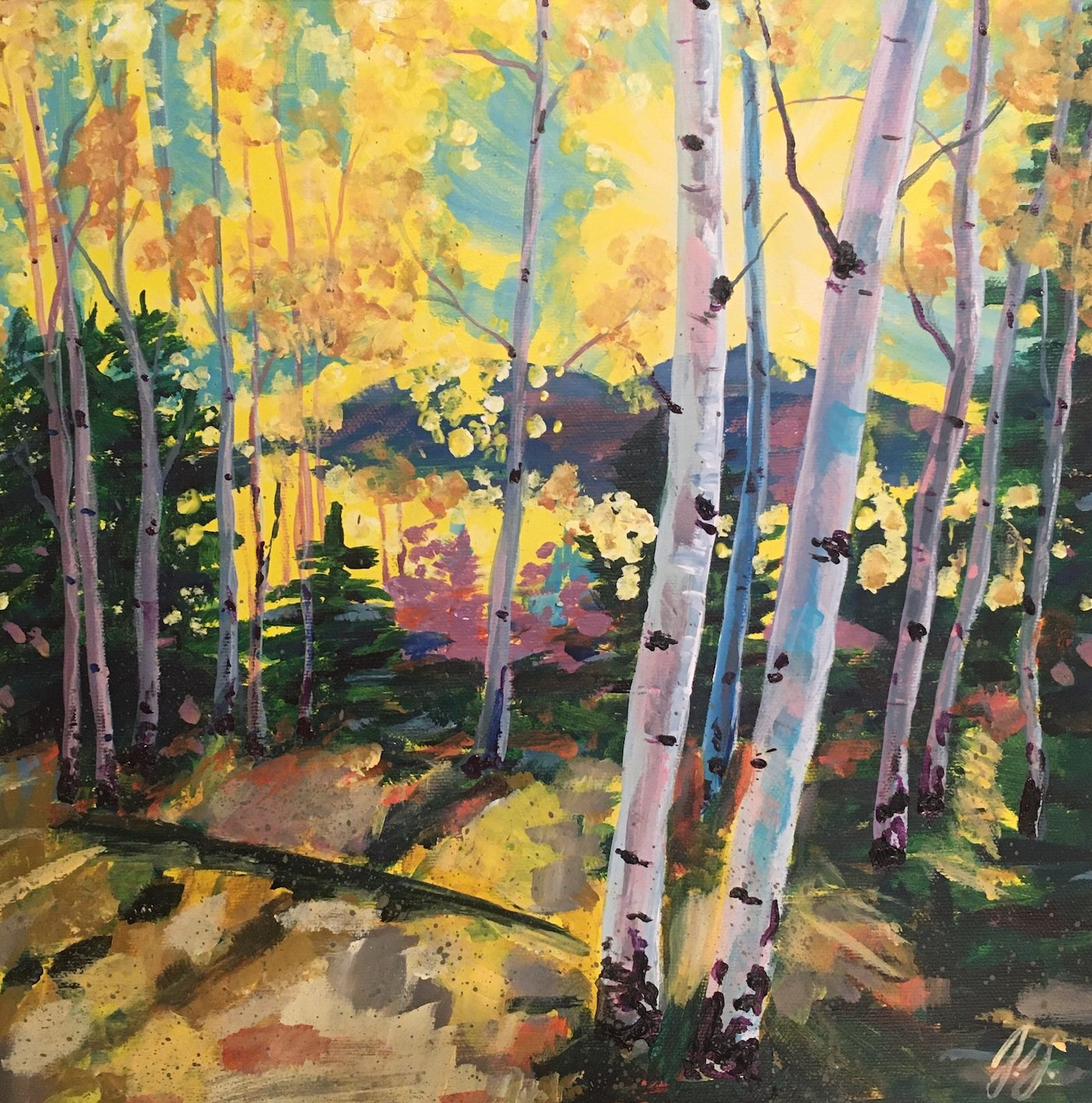 Bright Aspen Forest