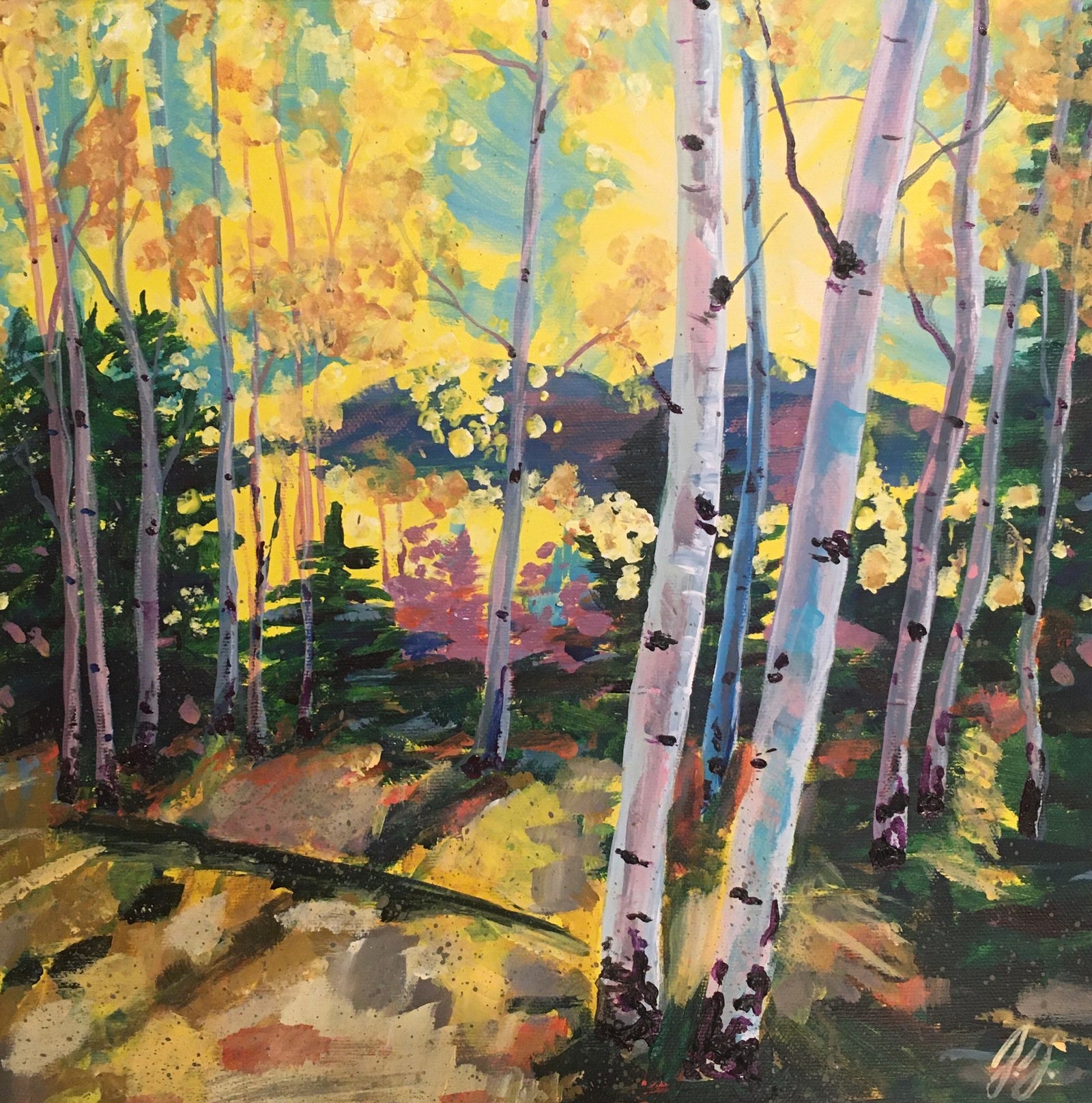 Bright Aspen Forest Canvas Print
