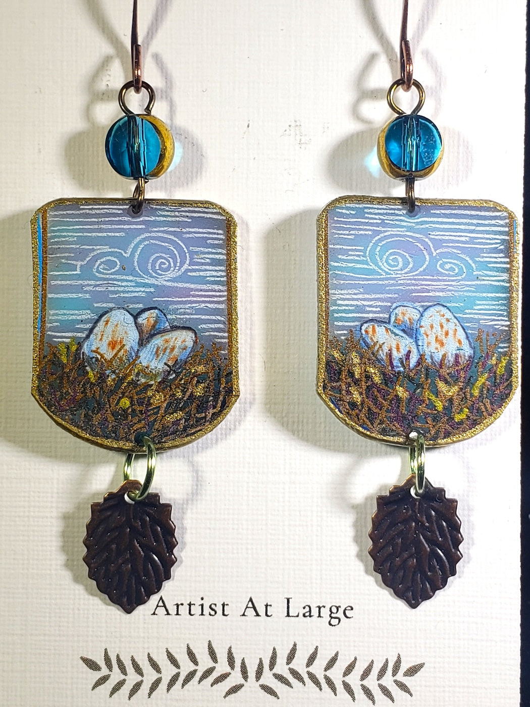 C42 Robins egg earrings