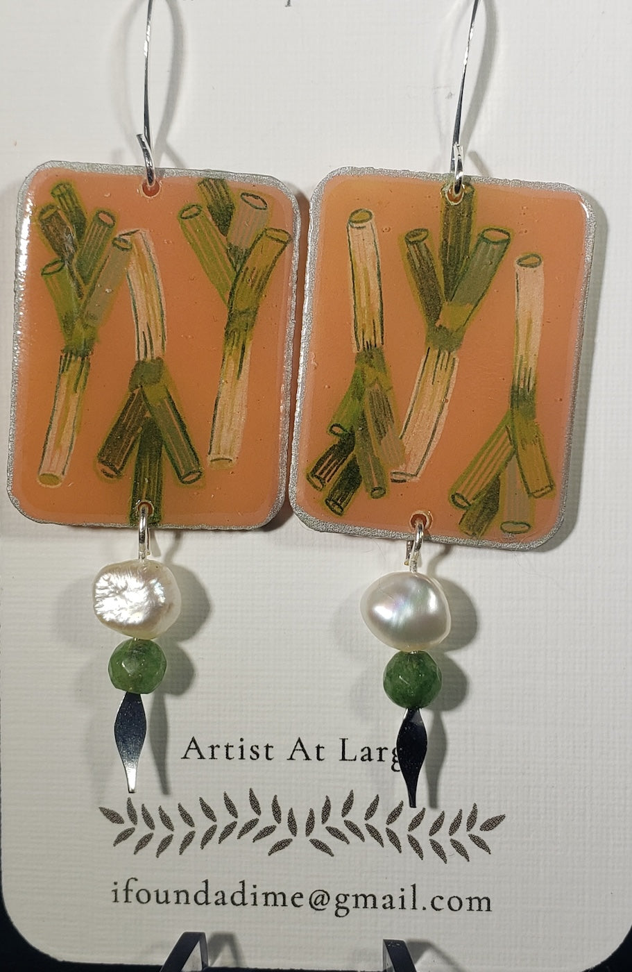 C64 3 Leeks earrings
