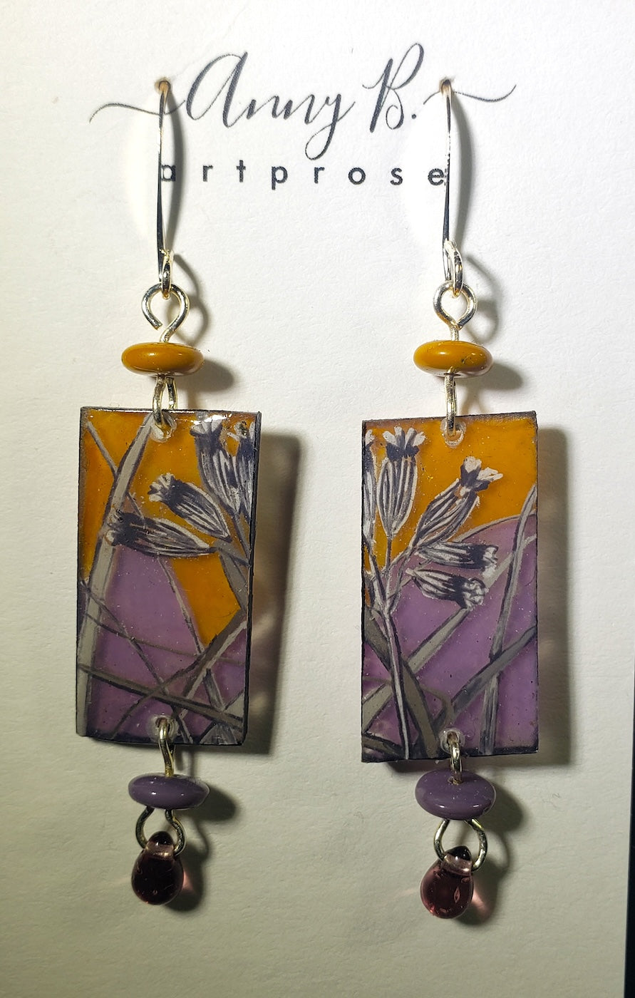 C85 Amber & Amethyst earrings
