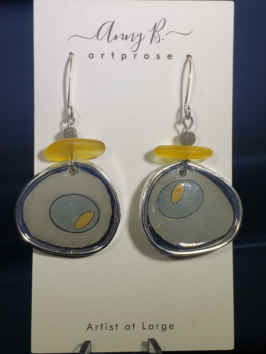 C89 Mid Century River Stone earrings #2
