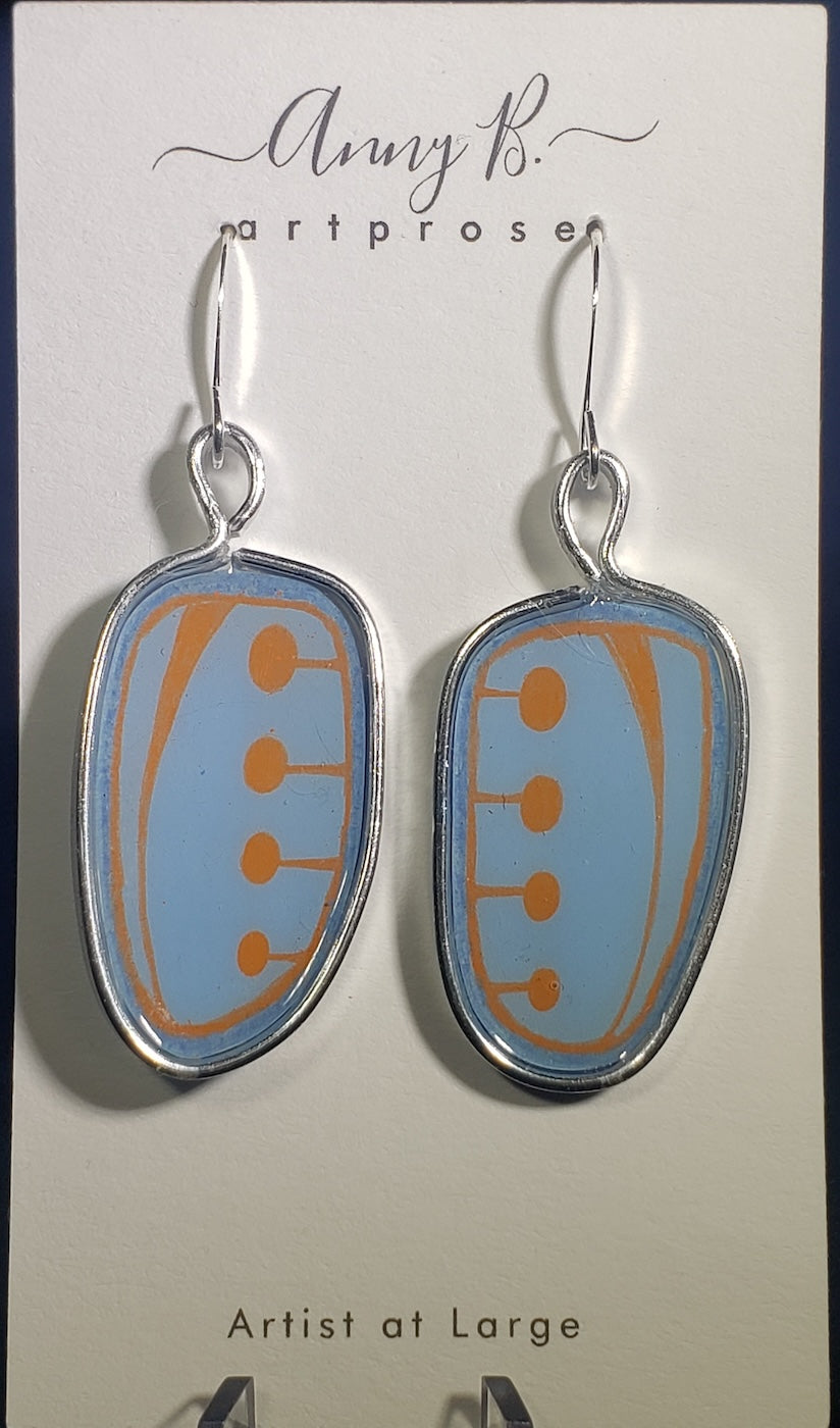 C93 Mid Century River Stone earrings #6