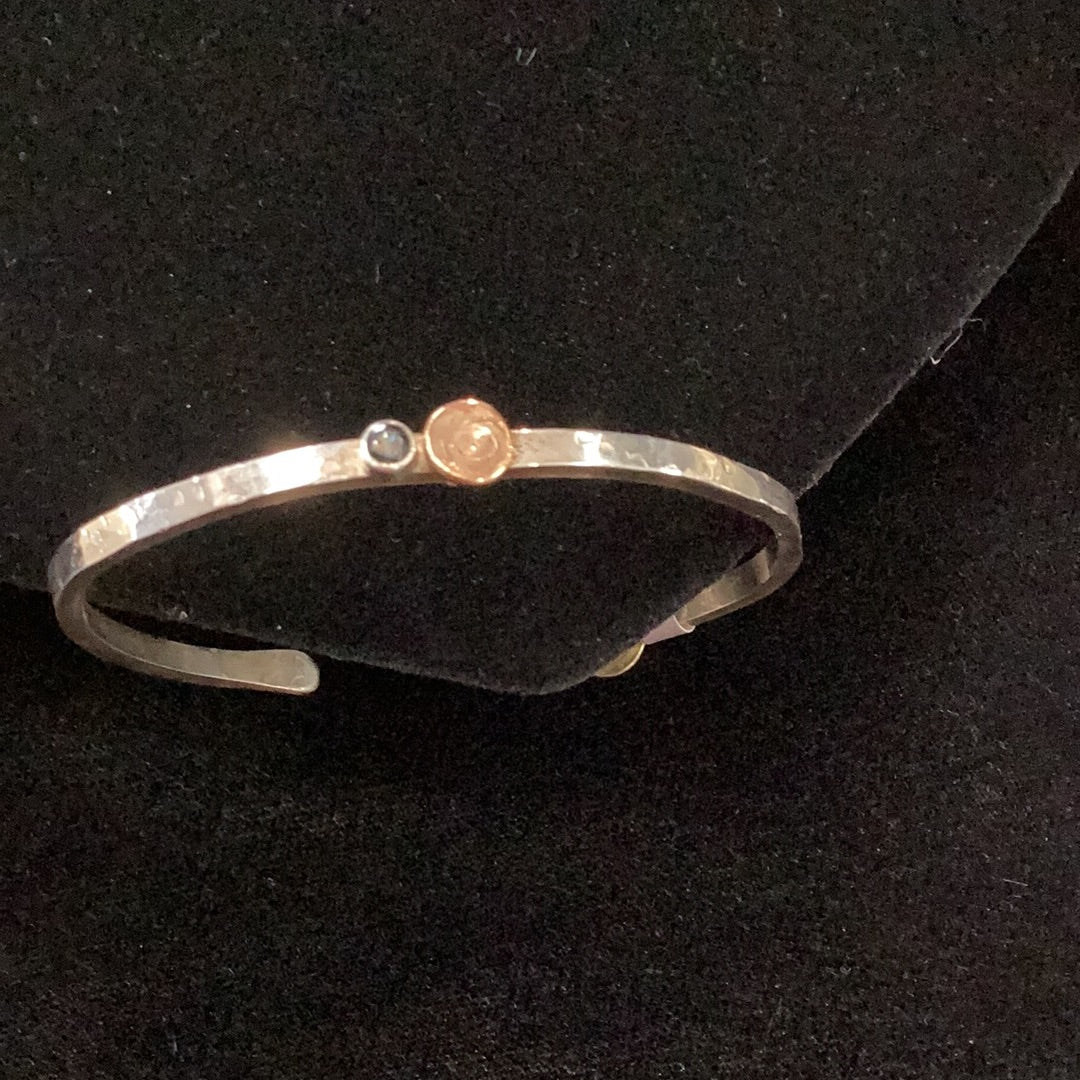 Bracelet Copper & Stone on Sterling Silver