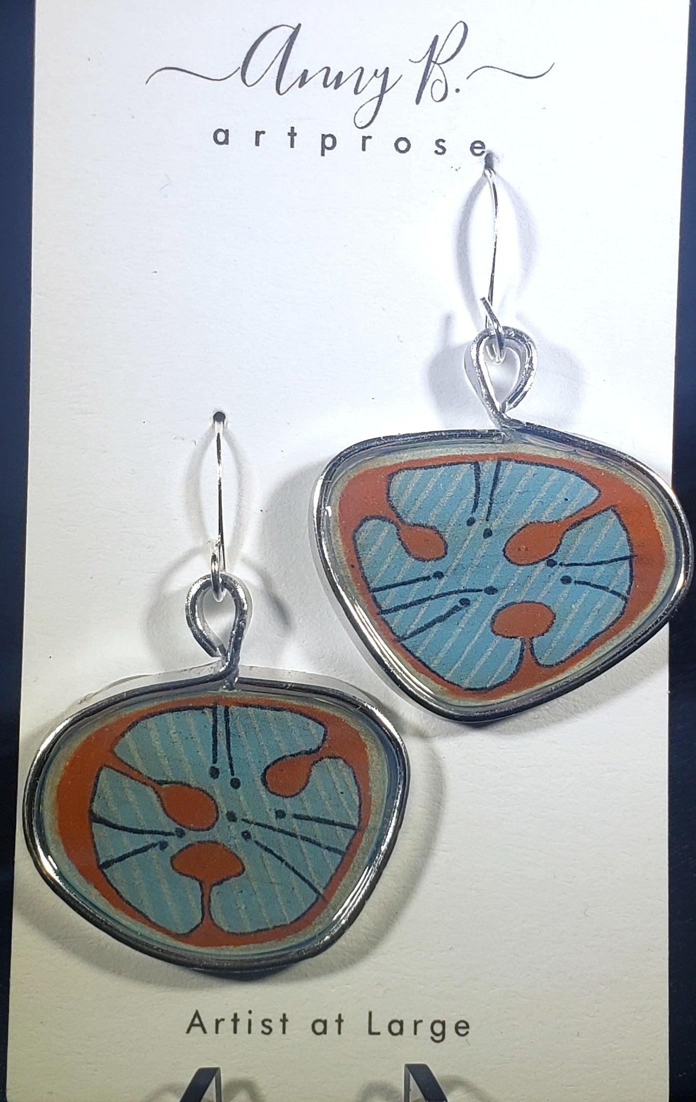 C96 MidCentury River Stone earrings #9