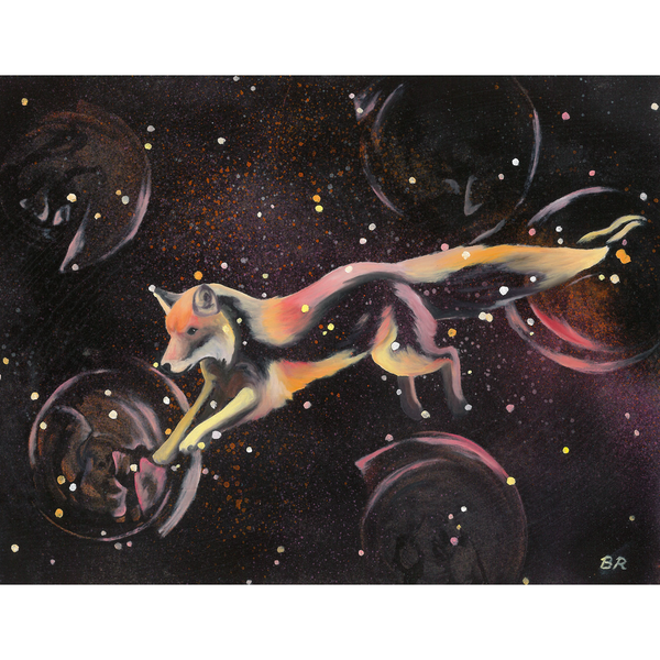 Celestial Jumper - Celestial Fox Giclee Print - Blue Moose Art Gallery