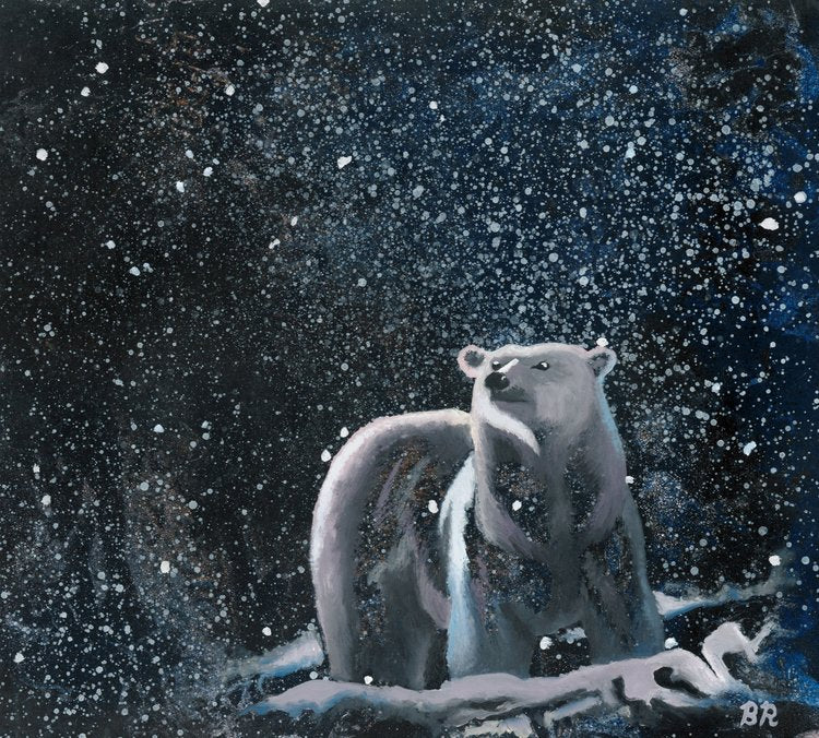 Celestial Polar Bear Matted Print