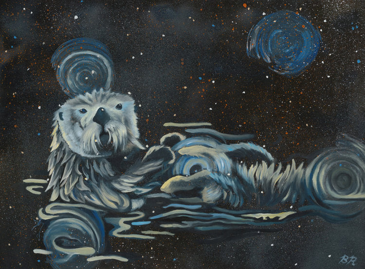 Celestial Sea Otter Matted Print