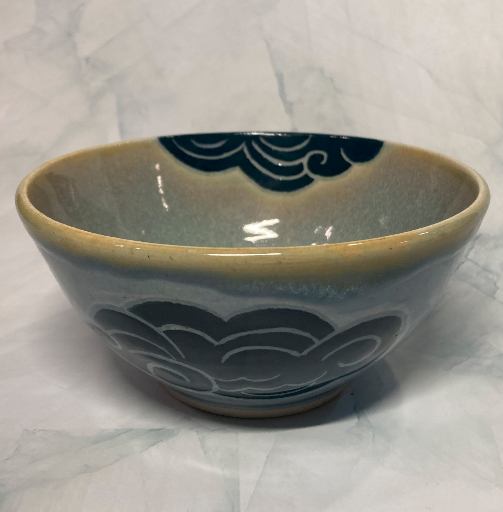 Ceramic bowl_Skies_birds clouds