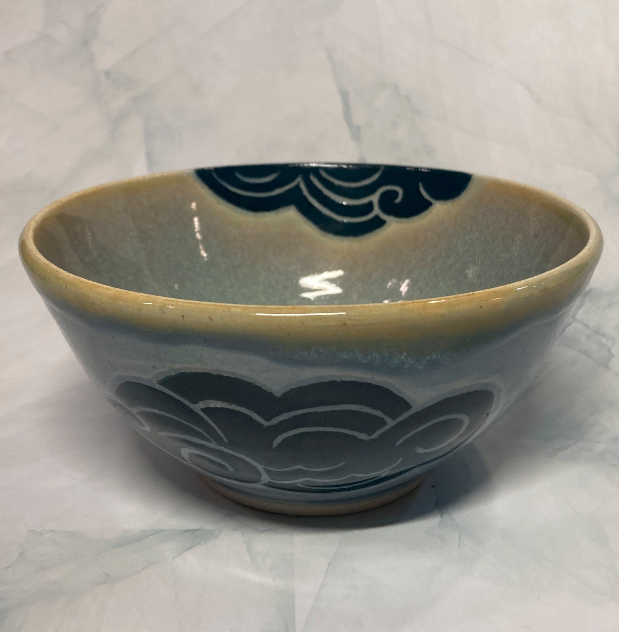Ceramic bowl_Skies_birds clouds