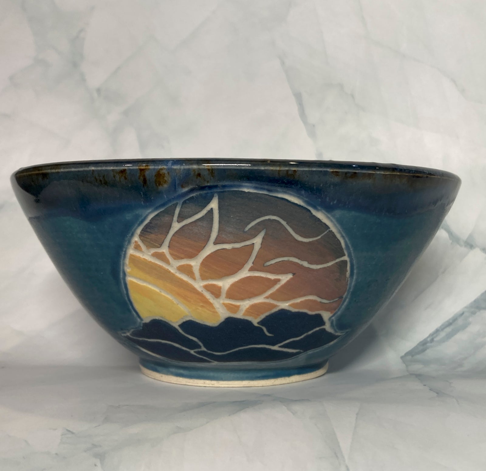 Ceramic bowl_Skies_mountain sunset