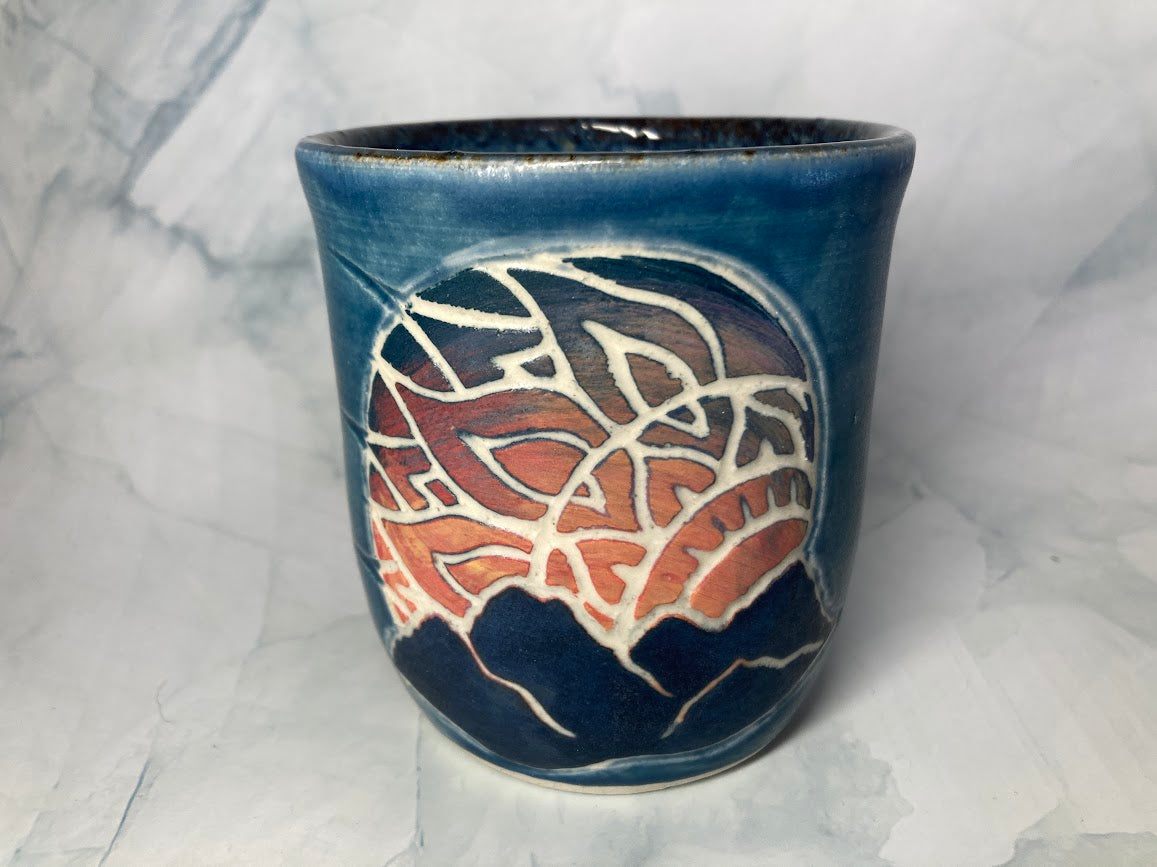 Ceramic cup_Skies_mountain sunset