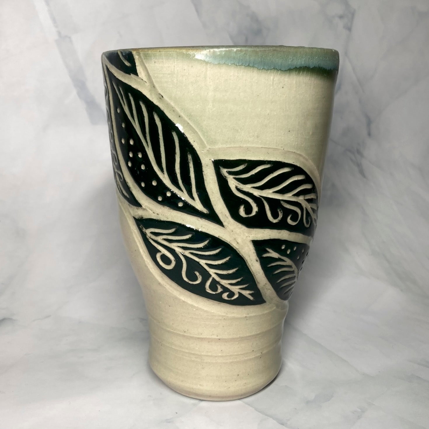 Ceramic bottle _Meadows_henna leaves