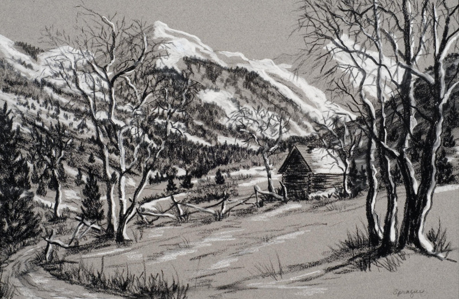 Charcoal Drawing Mountain Landscape Art Class - Tues. 6.16.26 @ 10:30A