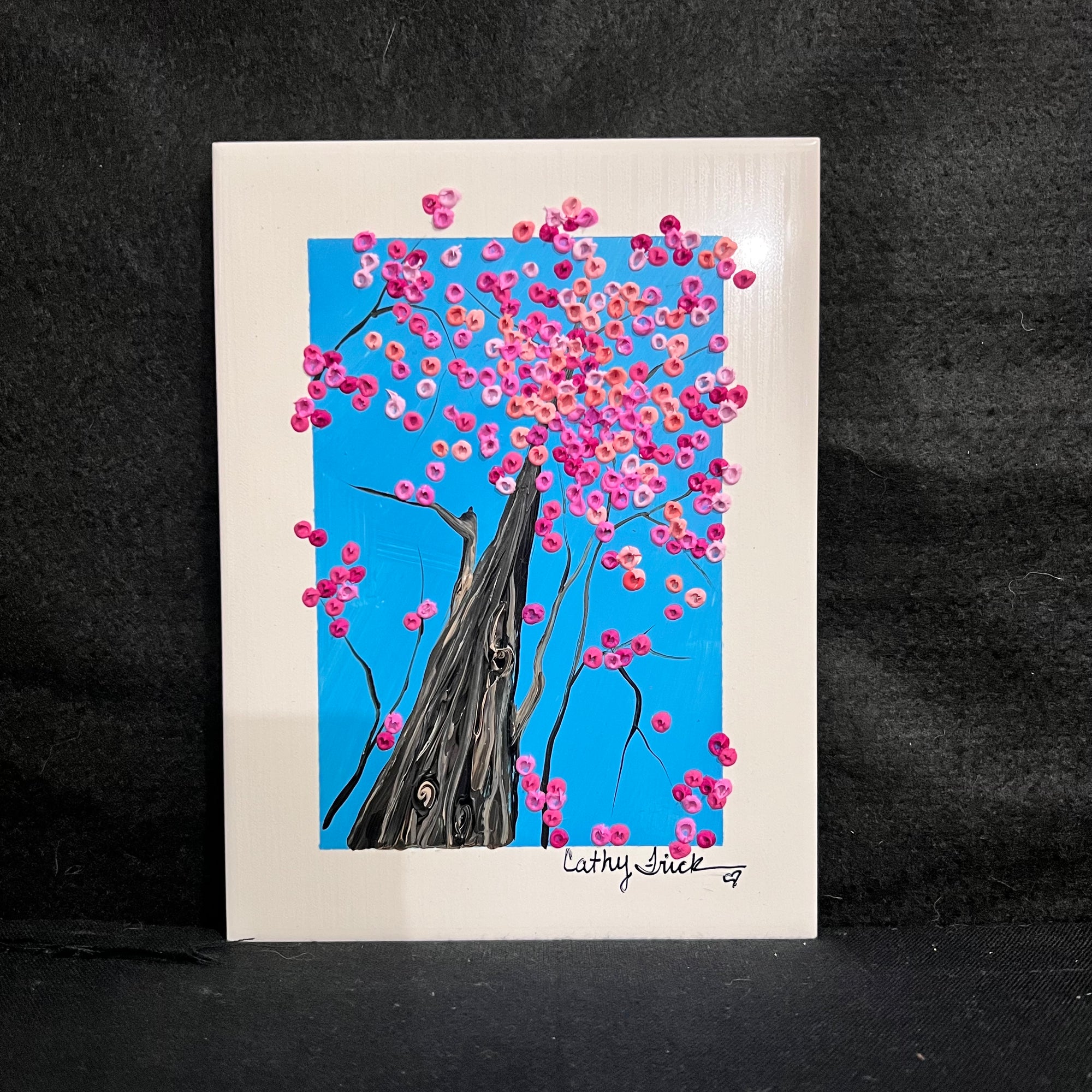Cherry Blossom  or Leaf Texture Painting Art Class- Sat 5.11.23 @ 1P