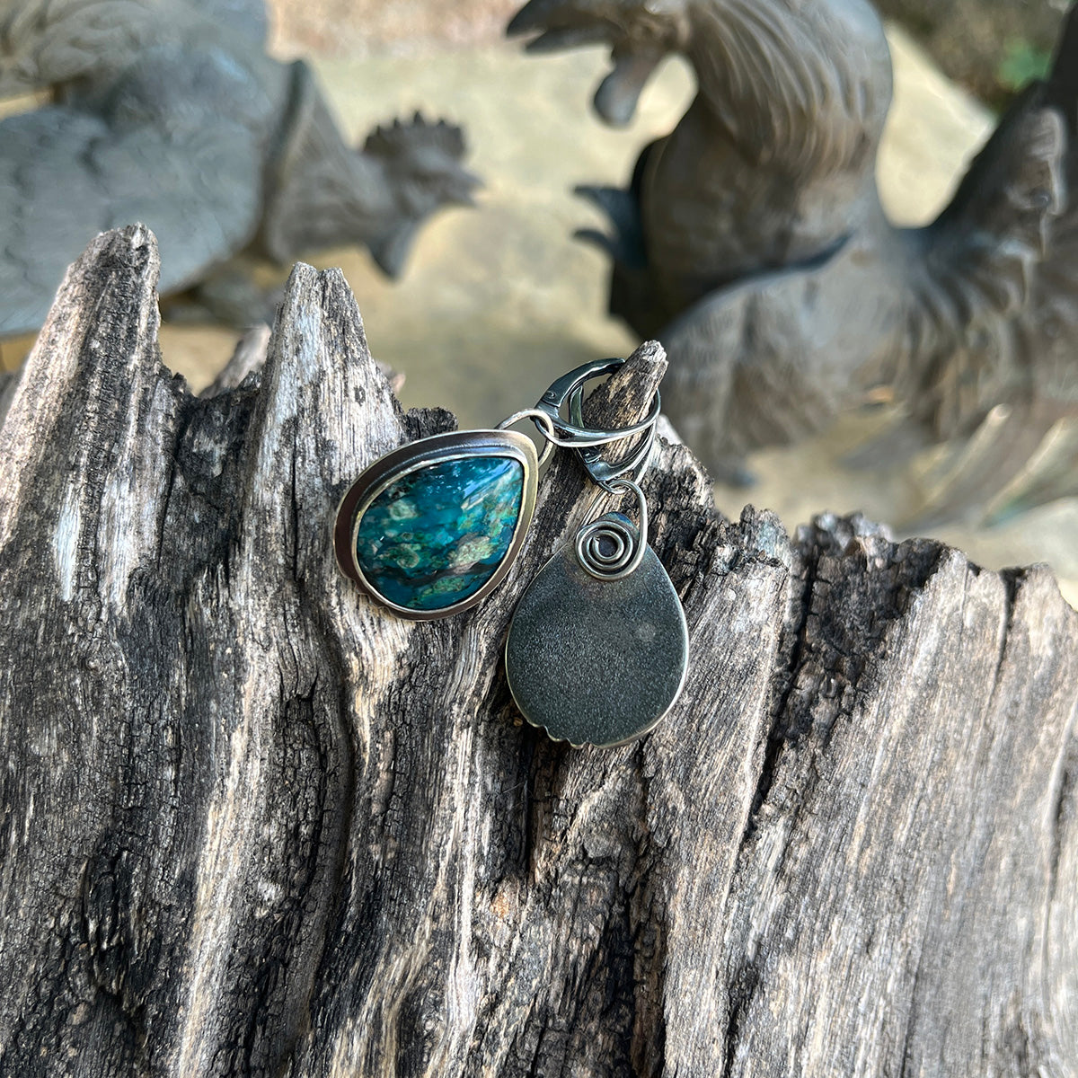 Chrysocolla Pear shaped Earrings