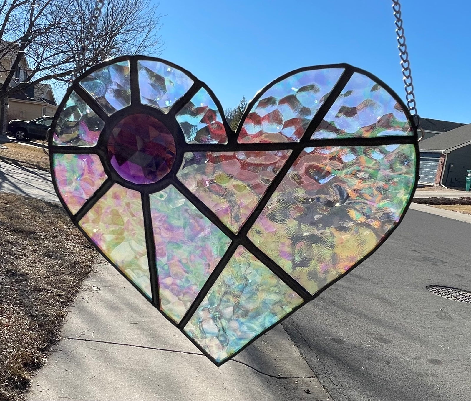 Clear Iridescent Heart
