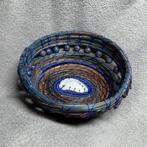Coastal Blues Pine Needle Basket