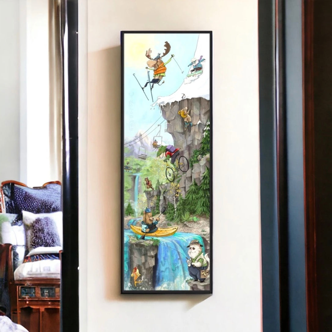 Colorado Wild Life | 8x24.5" Canvas in Espresso Floated Frame