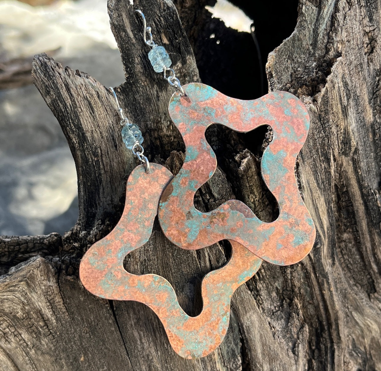 Copper Patina Petal Earring