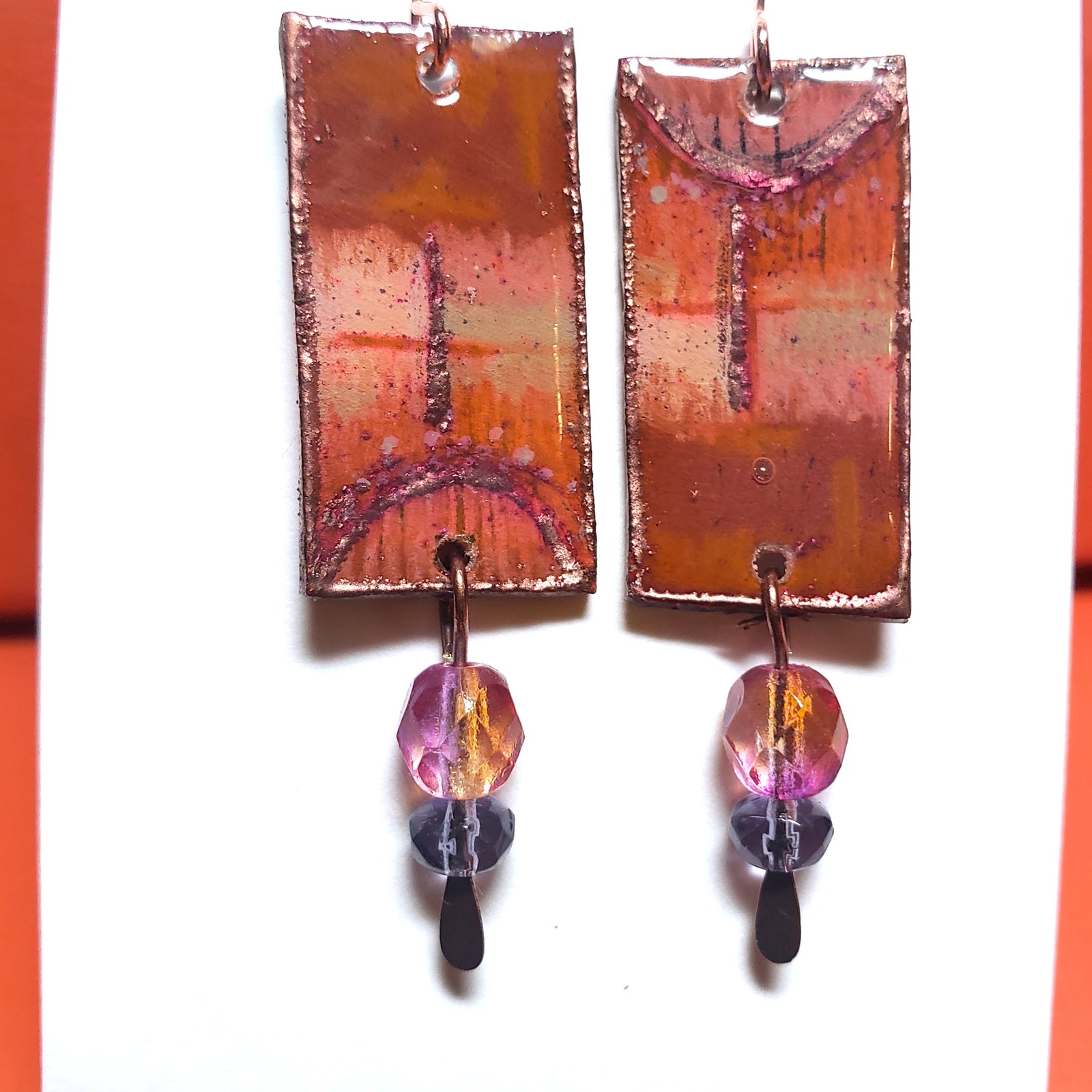 Copper Landscape earrings