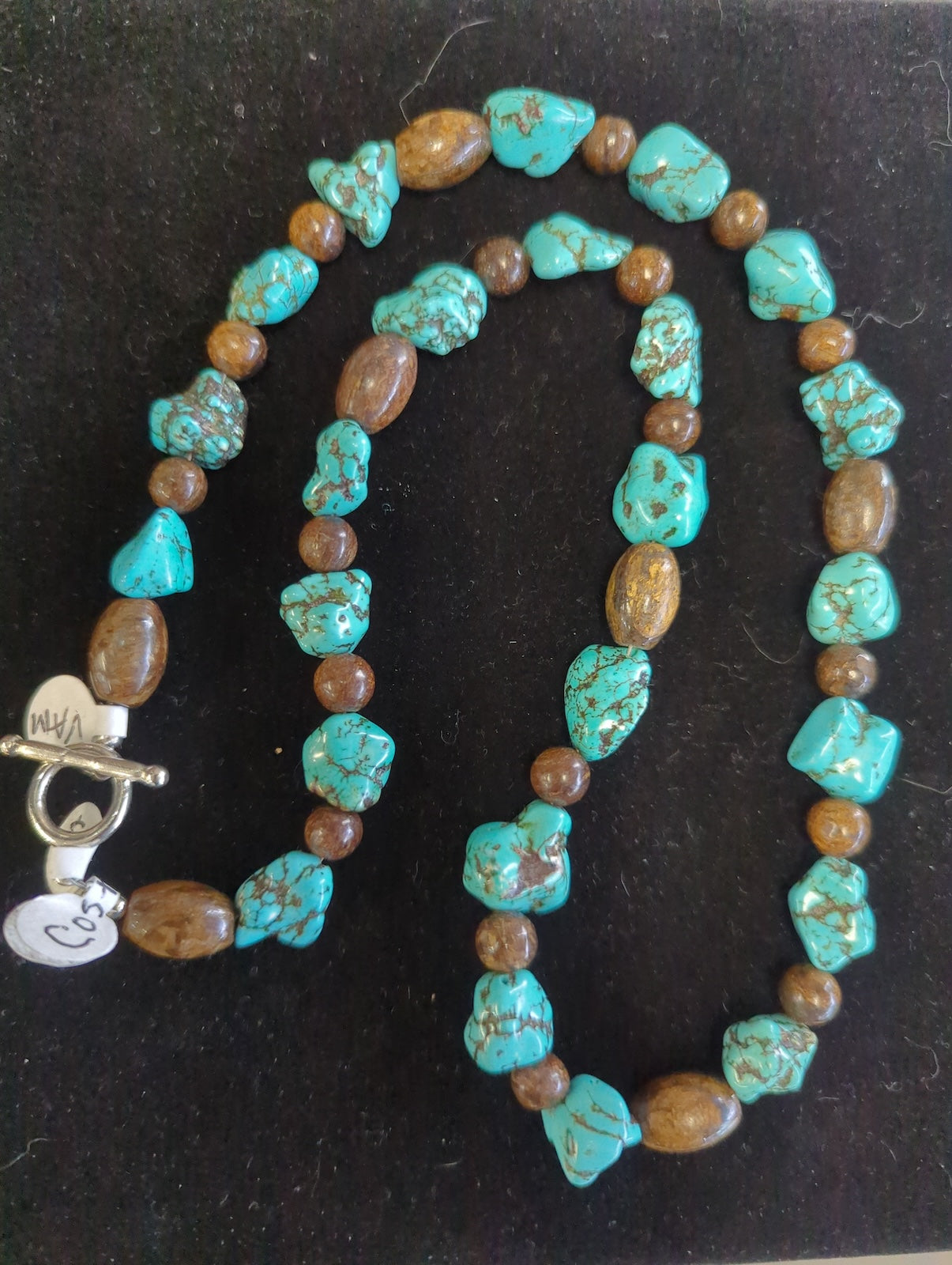 Costume turquoise and tigers eye necklace