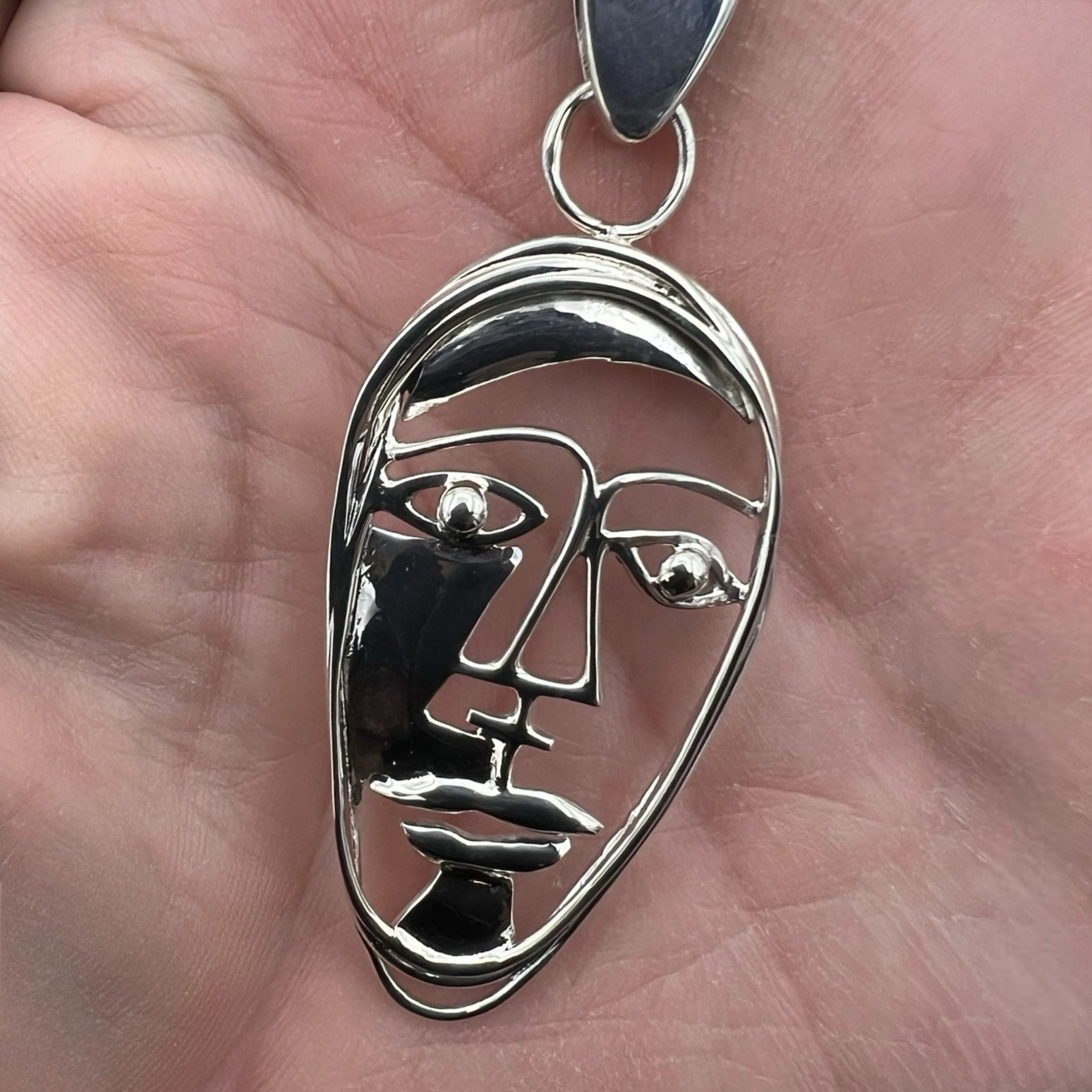 Cubist Face Pendant