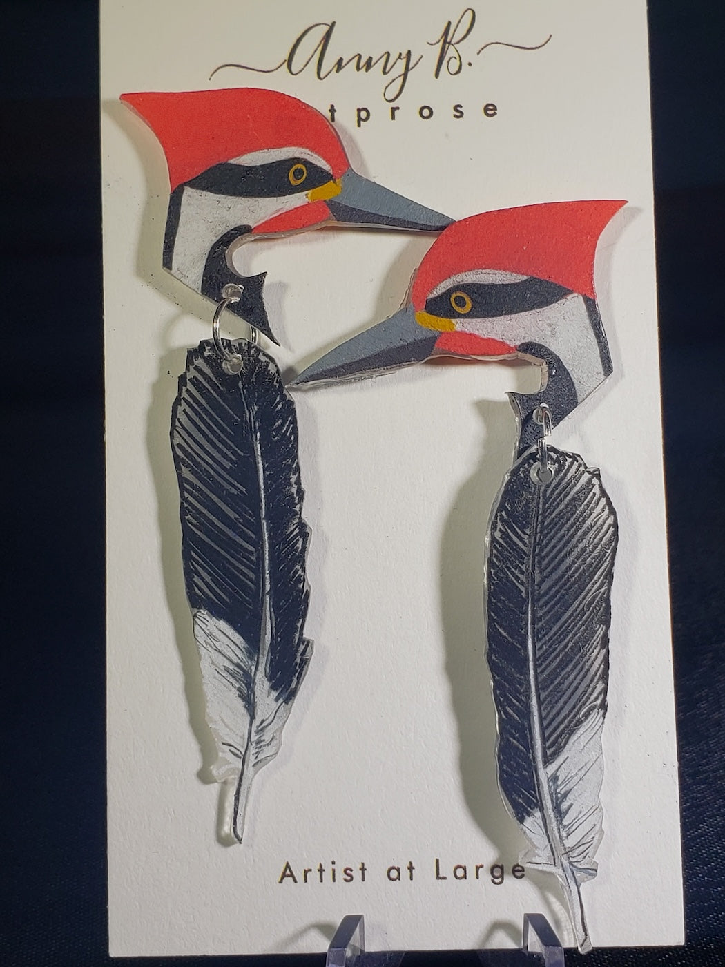 D13 Pileated Woodpecker earrings