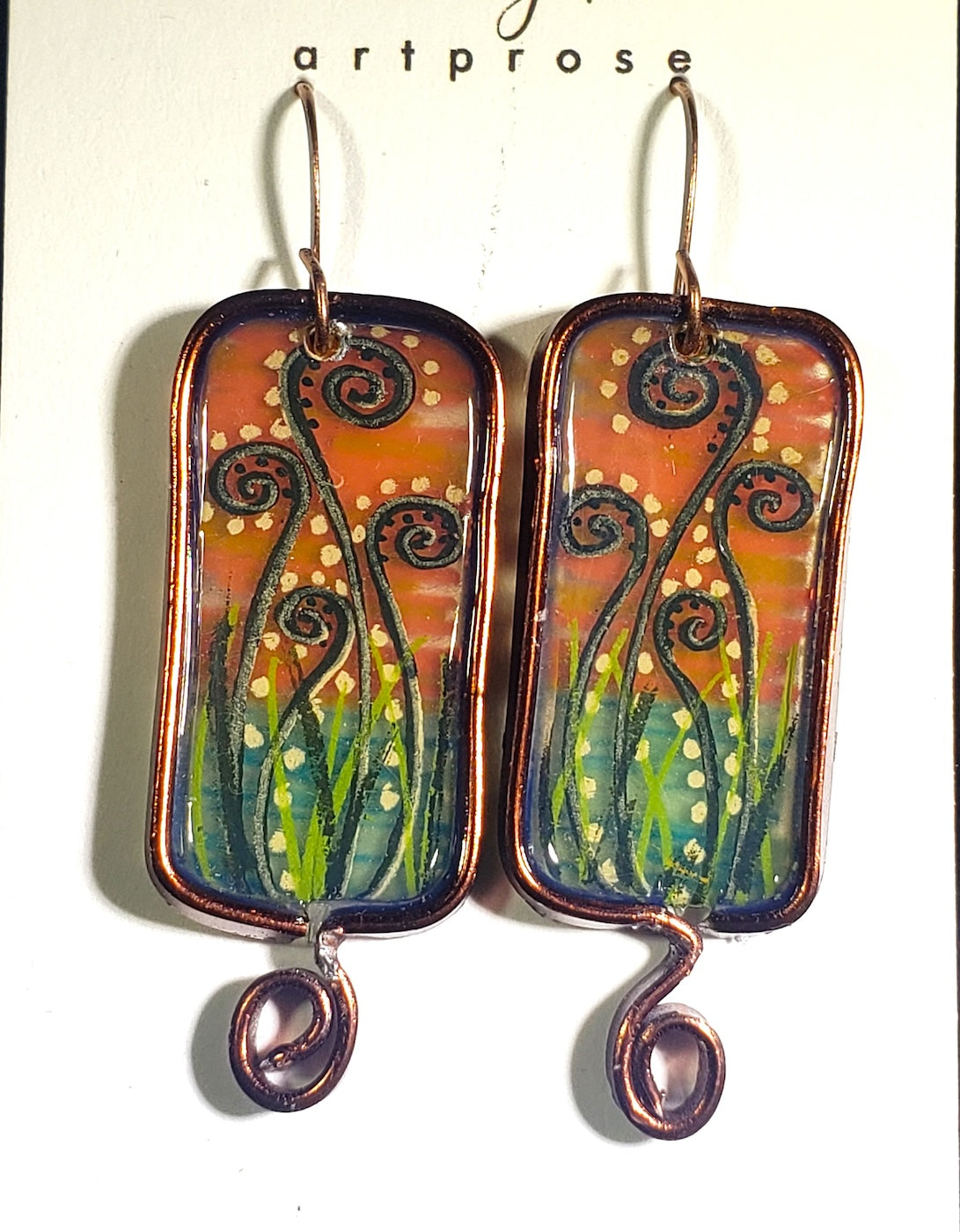 D19 Curly fronds earrings