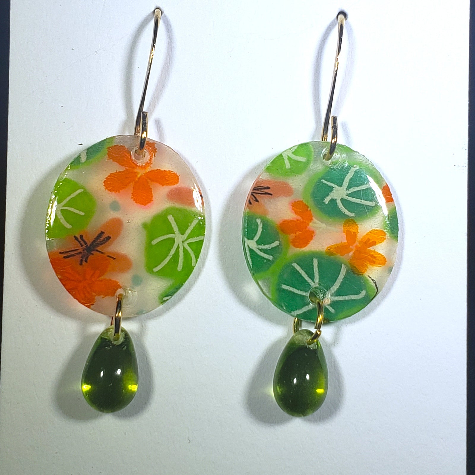 D32 Nasturtium earrings #3