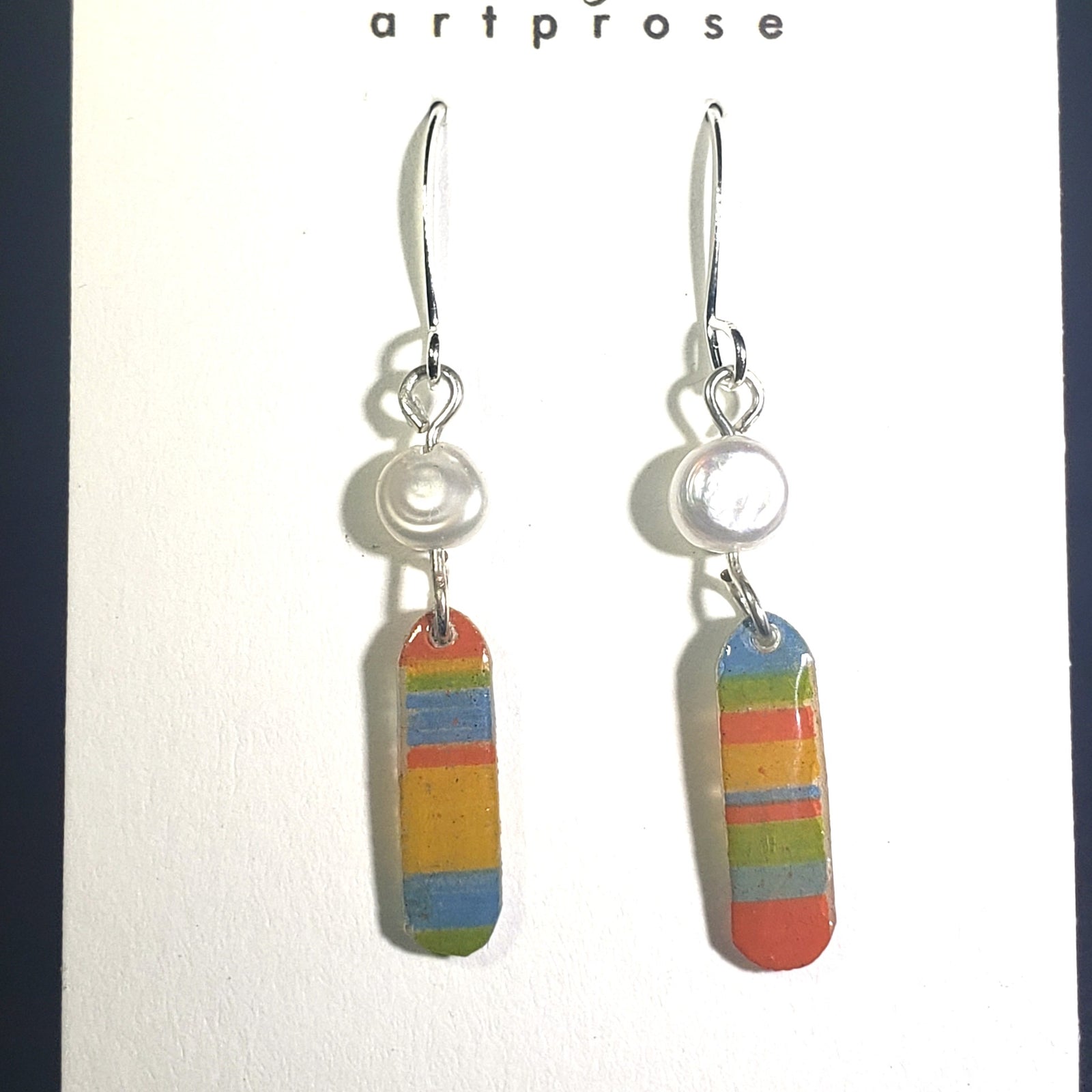 D37 Pear & Color bar earrings