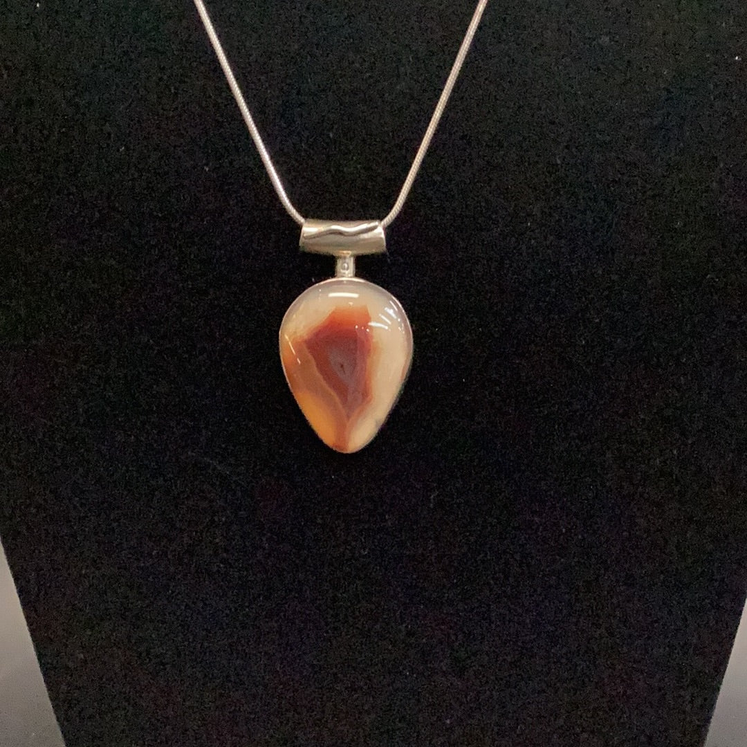 Necklace Brazilian Agate Silver Setting