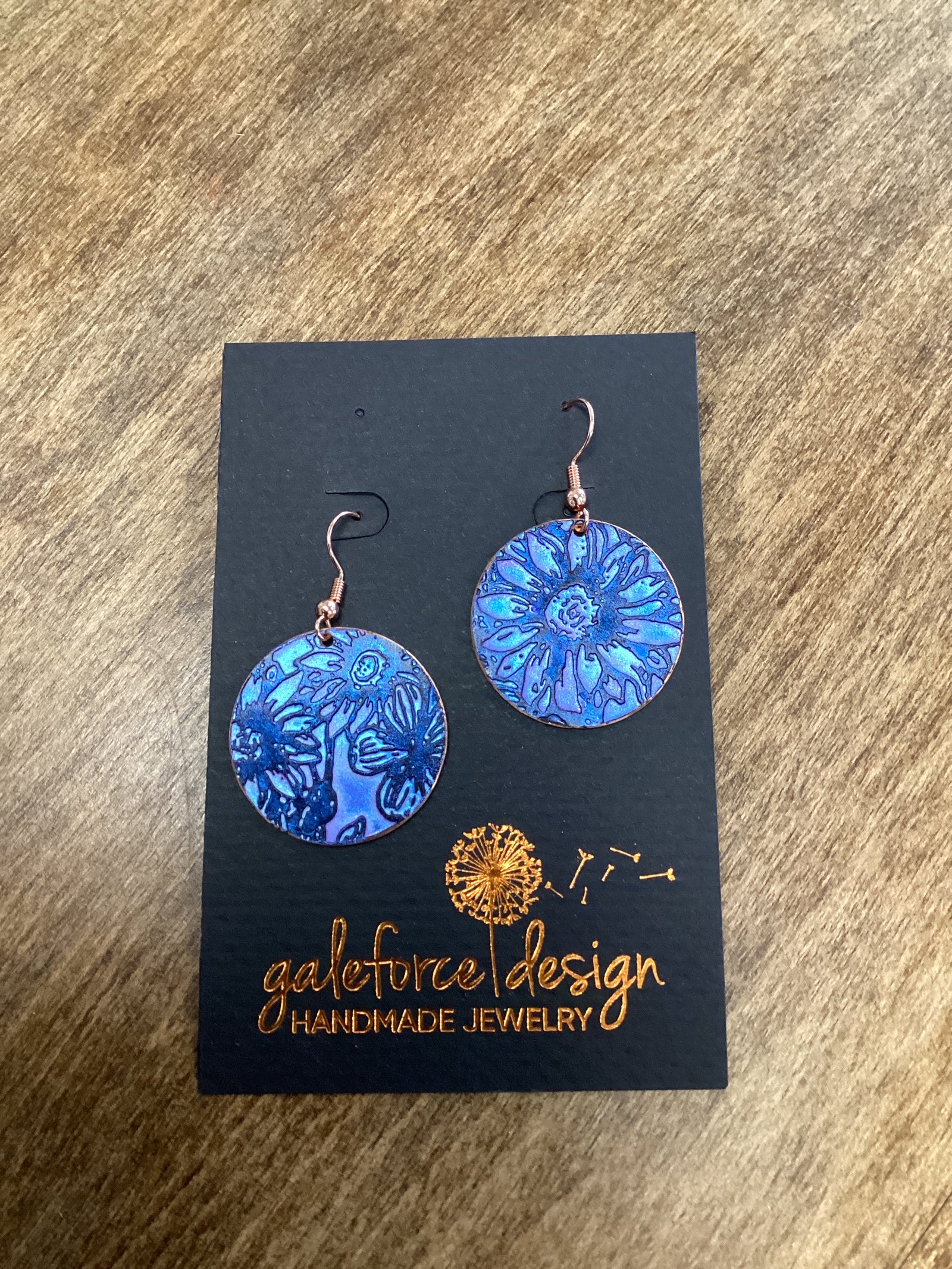 Wildflowers (P), Round, Copper Earrings Nickel Free Wires